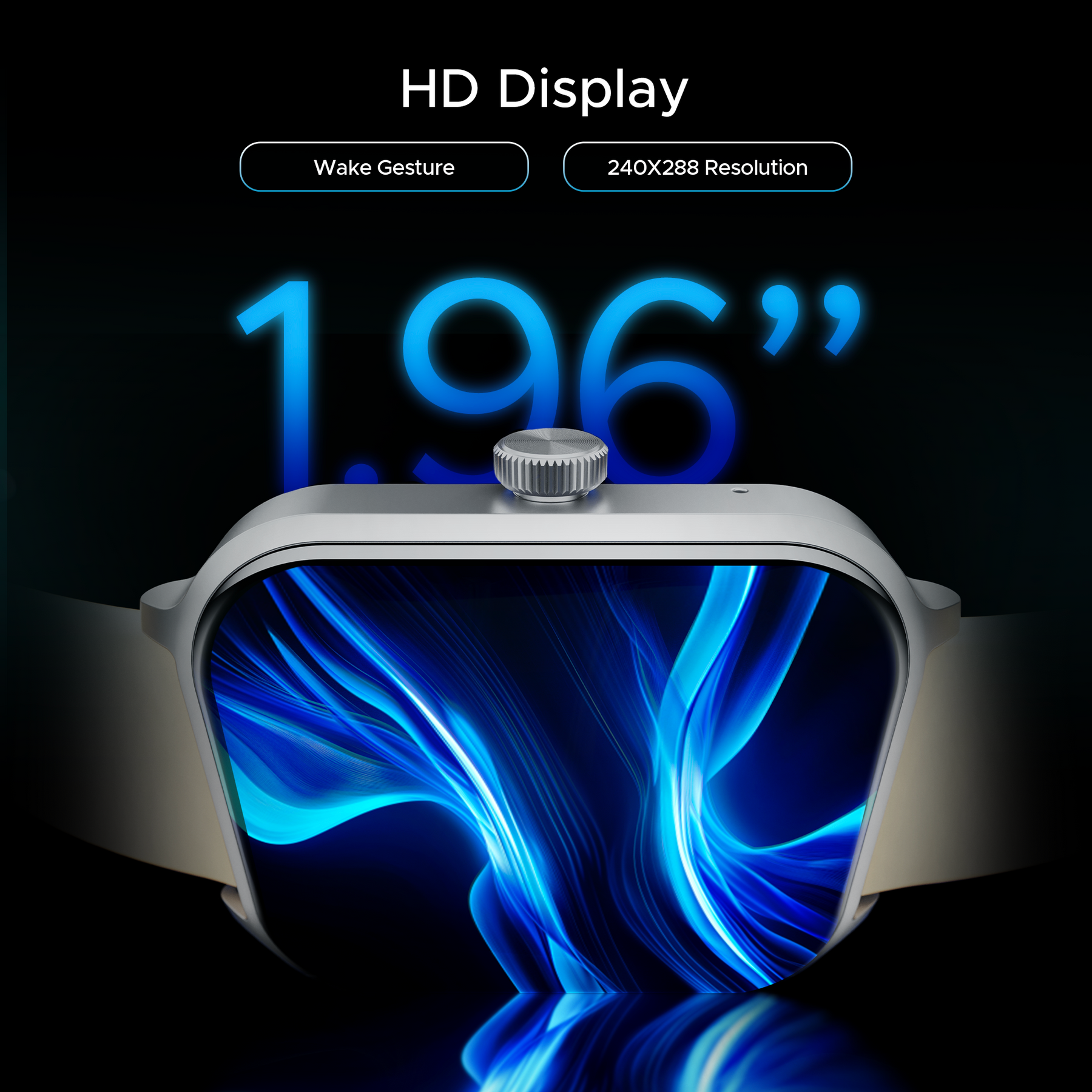 boAt Storm Call 3 Plus | Smartwatch with 1.96" HD Display, BT Calling, 700+ Activity Modes, SOS feature, Functional Crown