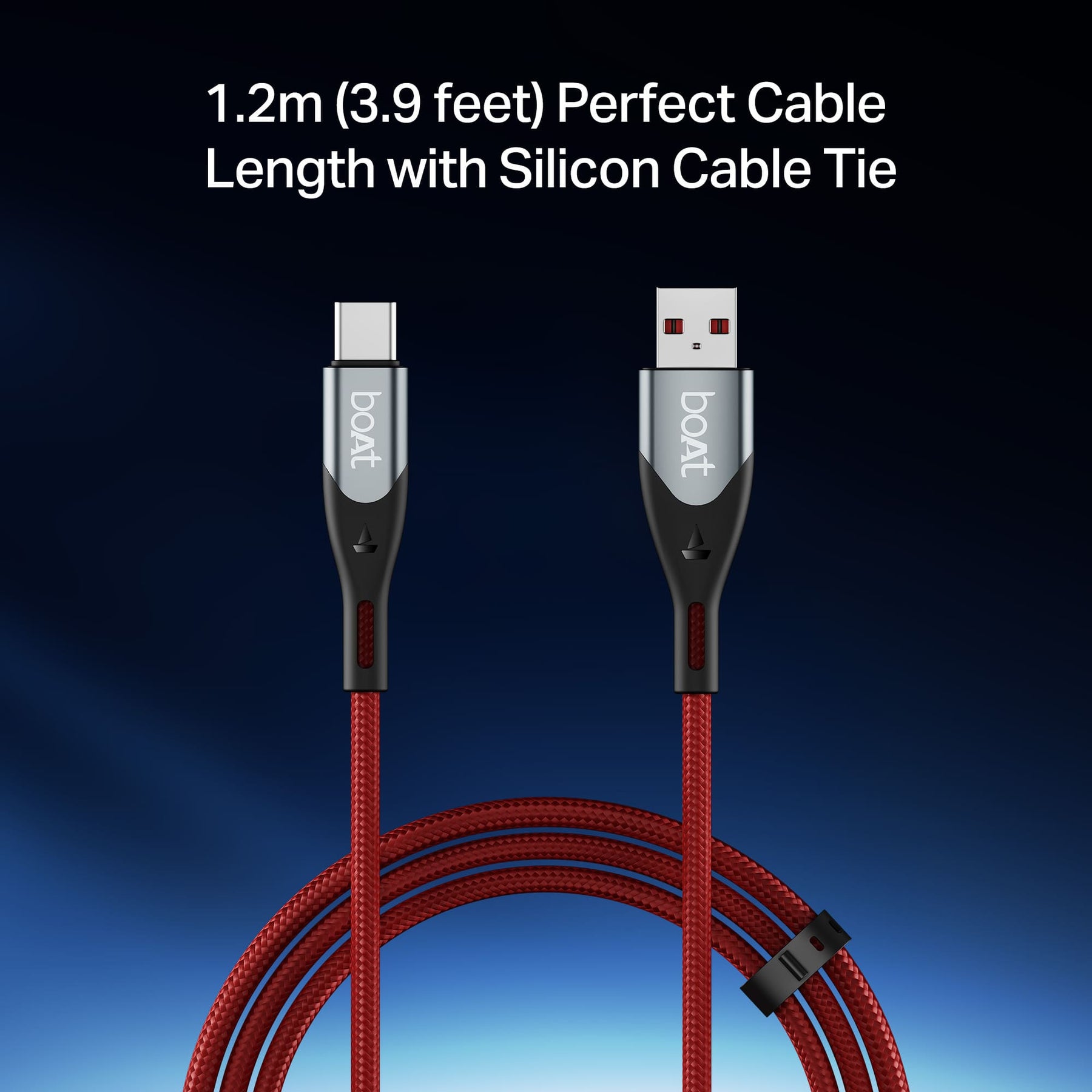 boAt Type A to C 65W Cable | Fast Charging Cable with 65W Output, 480 Mbps Data Sync & Nylon Braided Skin