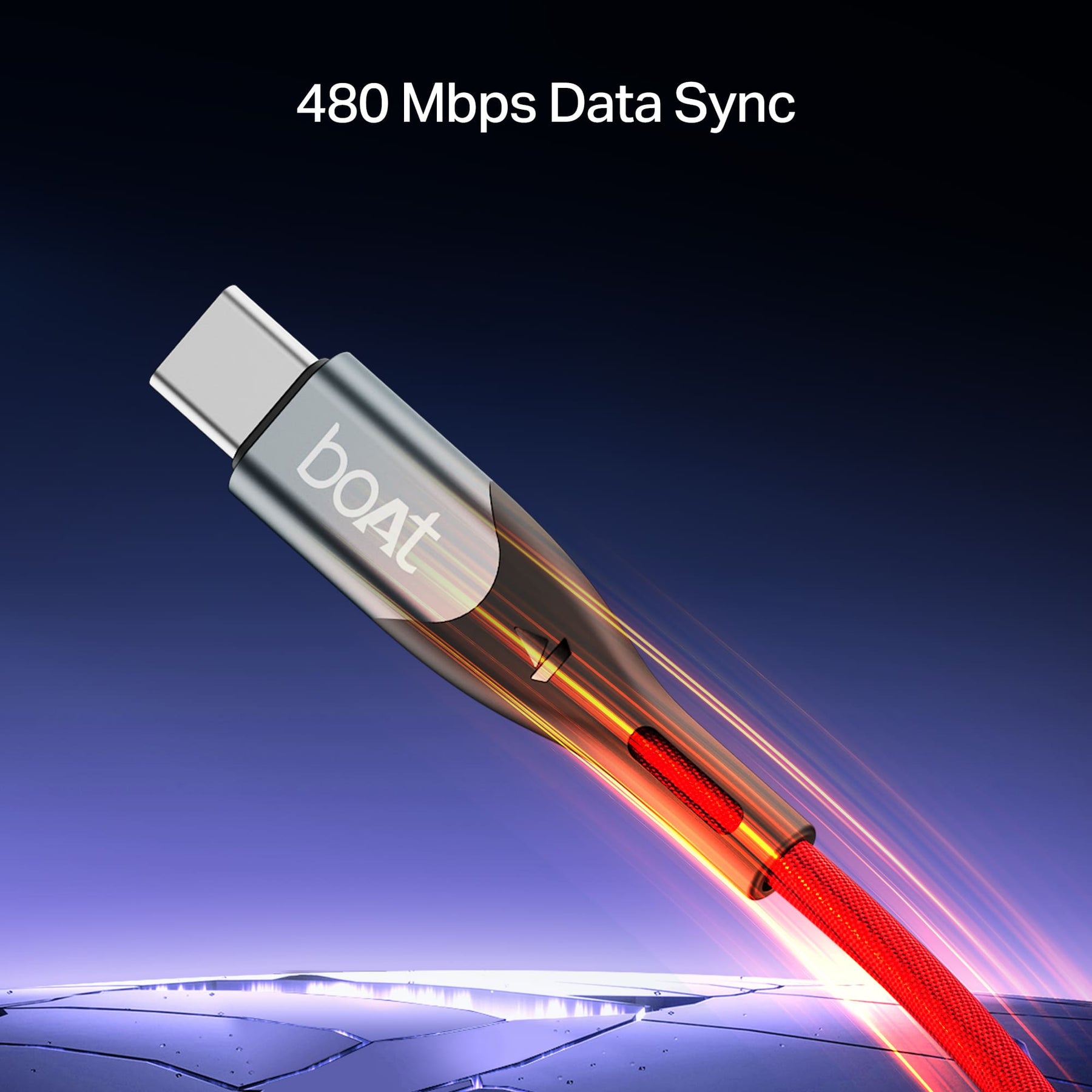 boAt Type A to C 65W Cable | Fast Charging Cable with 65W Output, 480 Mbps Data Sync & Nylon Braided Skin