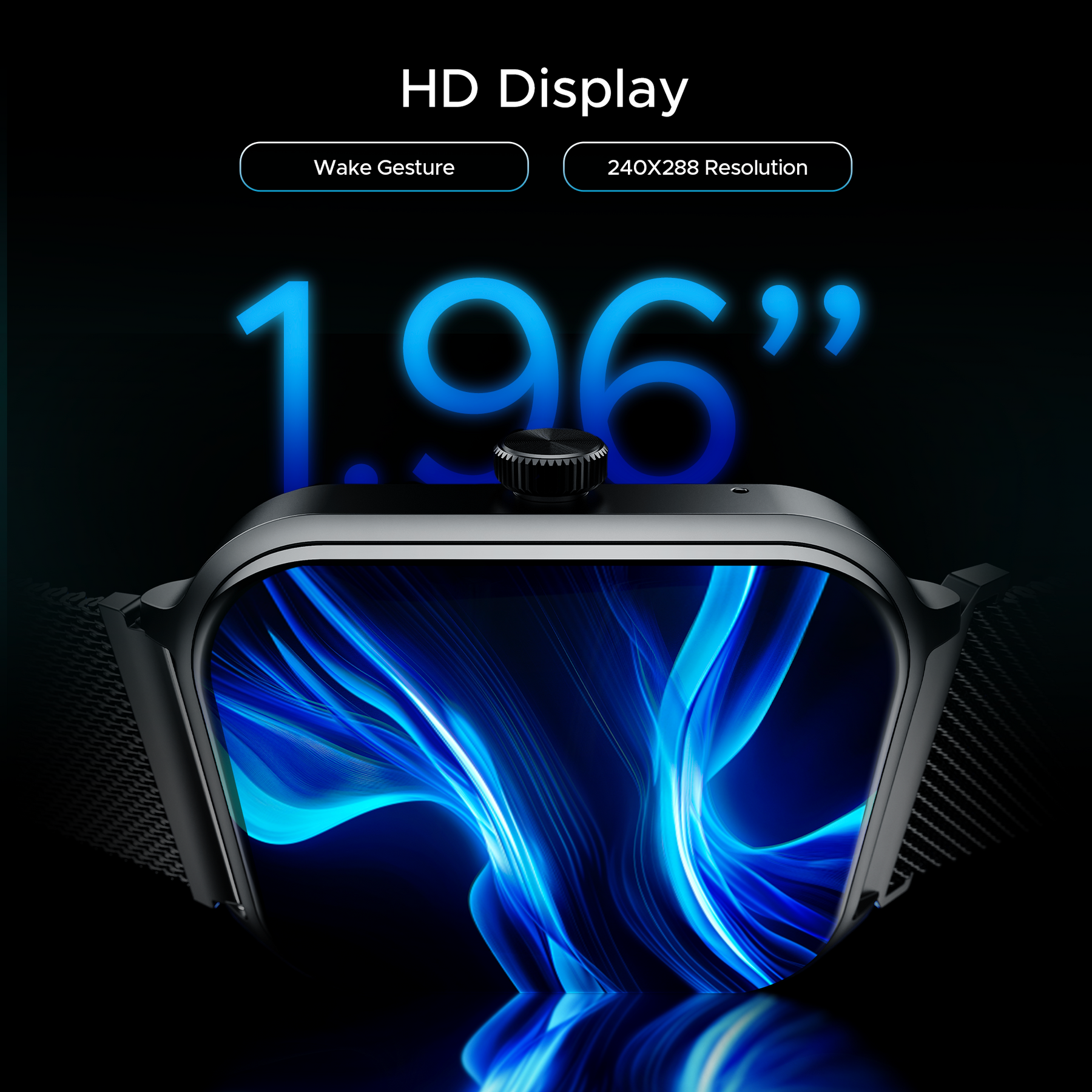 boAt Storm Call 3 Plus | Smartwatch with 1.96" HD Display, BT Calling, 700+ Activity Modes, SOS feature, Functional Crown