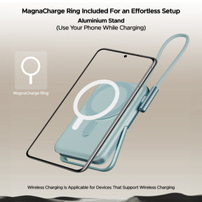 boAt EnergyShroom PB330  Magnacharge | 10000mAh magnetic wireless power bank with 15 W wireless charging, LED battery display, 12 Layer Smart IC Protection