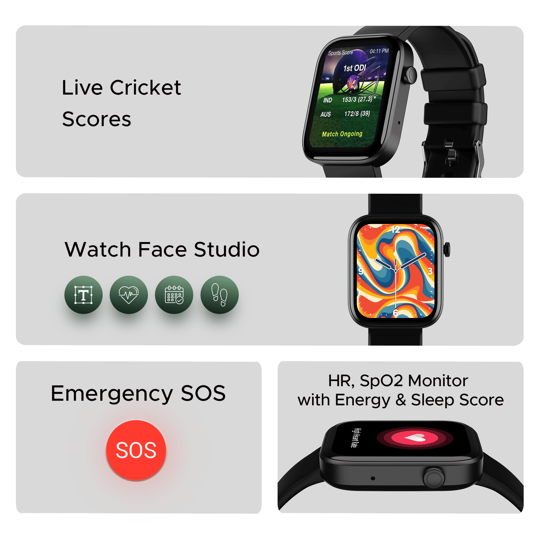 boAt Ultima Rise | Smartwatch with 1.83" Display, SOS, BT Calling, 700+ Modes