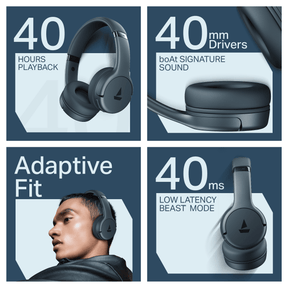boAt Rockerz 411 | Wireless Headphones with 40mm Drivers, BEAST™ Mode, ENx™ Tech & 40H Playback