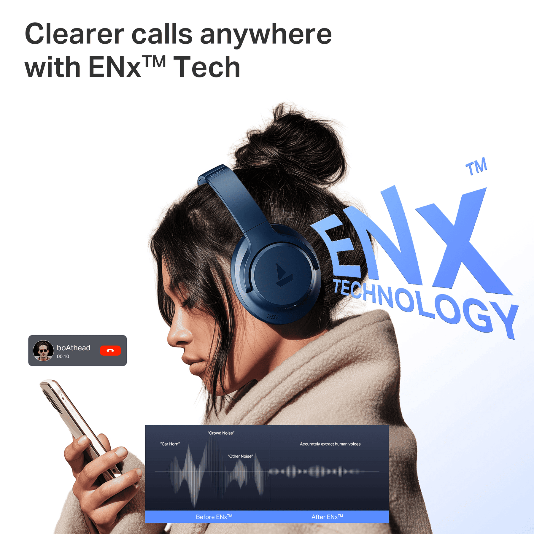 boAt Rockerz 512 ANC | Wireless Headphones with 40dB Hybrid ANC, 80H Playback & boAt Signature Sound