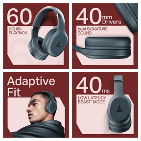 boAt Rockerz 412 | Wireless Headphones with 40mm Drivers, BEAST™ Mode, ENx™ Tech & 60H Playback