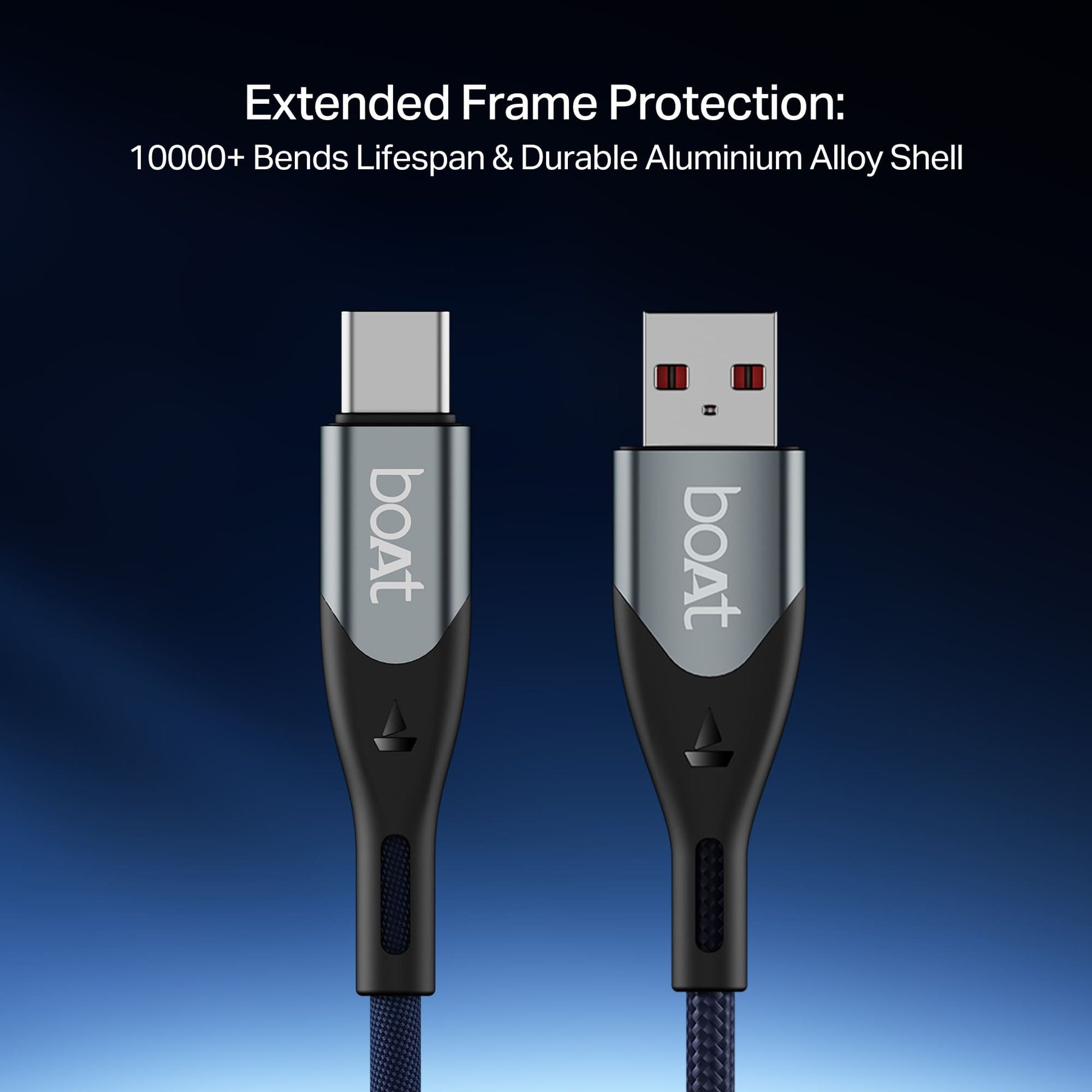 boAt Type A to C 65W Cable | Fast Charging Cable with 65W Output, 480 Mbps Data Sync & Nylon Braided Skin