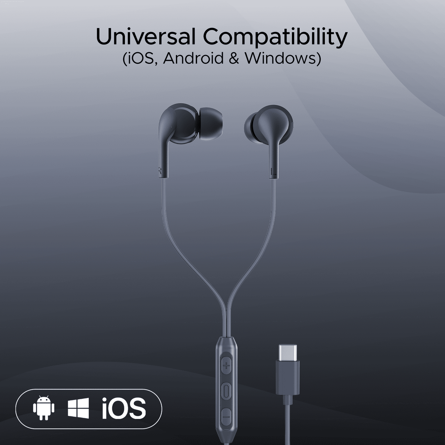 Bassheads 100C | Wired Earphone with Type-C Jack, boAt Signature Sound, In-built Mic, Integrated Controls