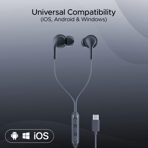 Bassheads 100C | Wired Earphone with Type-C Jack, boAt Signature Sound, In-built Mic, Integrated Controls