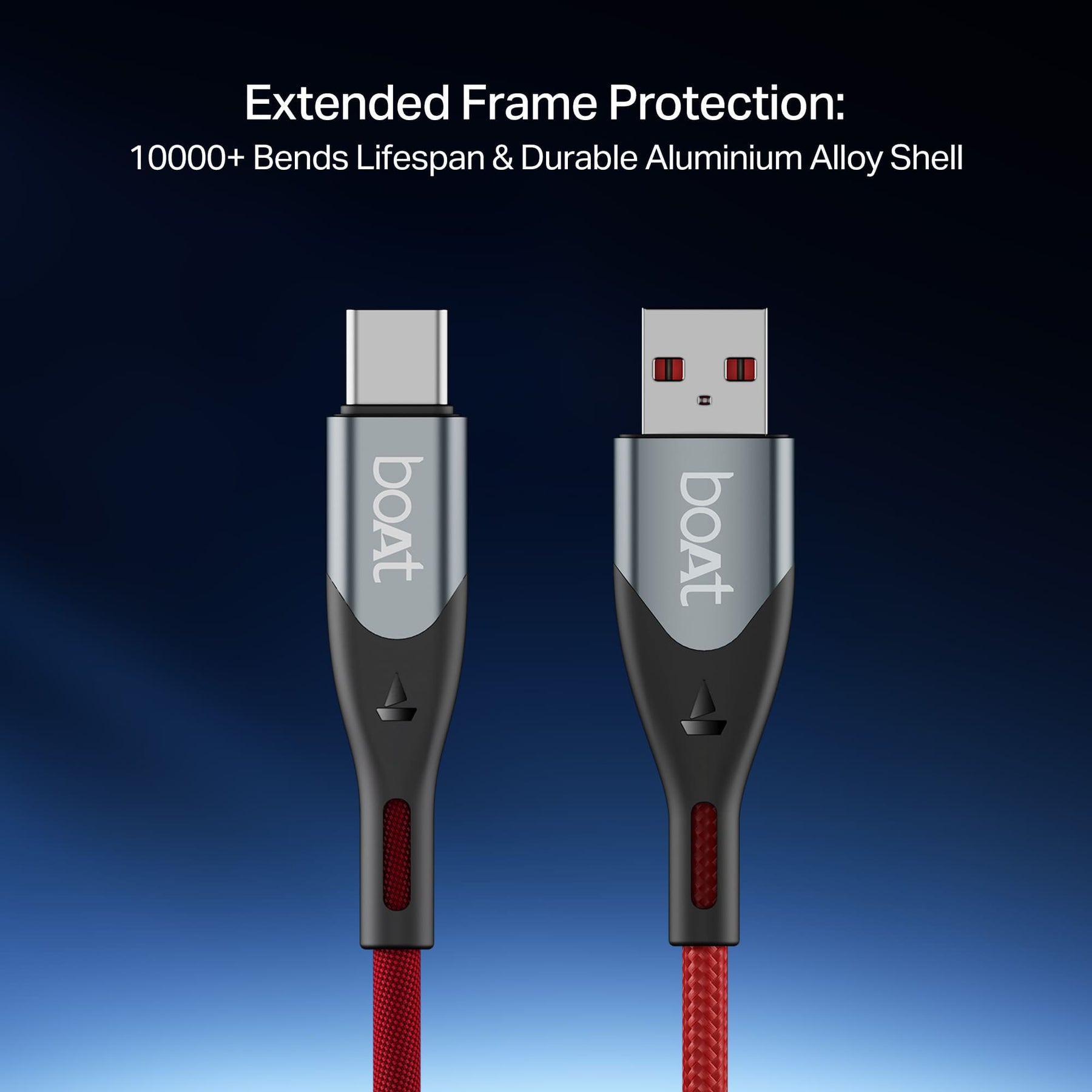 boAt Type A to C 65W Cable | Fast Charging Cable with 65W Output, 480 Mbps Data Sync & Nylon Braided Skin