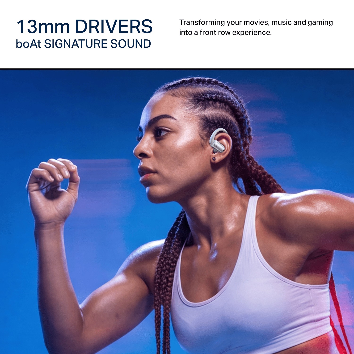 boAt Airdopes Stride | Open-Ear Earbuds with 50 Hours Playback & Spatial Audio
