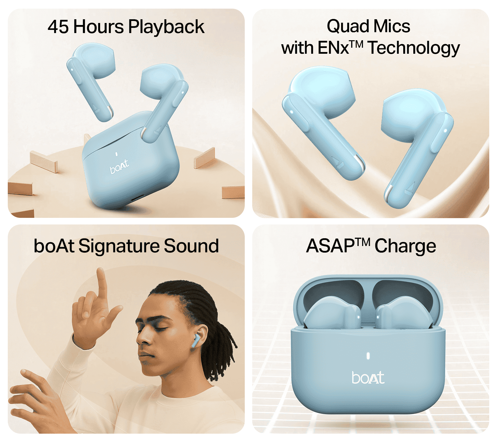 boAt Airdopes Ace Gen 2 | True Wireless Earbuds with 45 Hours Playback, ENx™ Tech & BEAST™ Mode