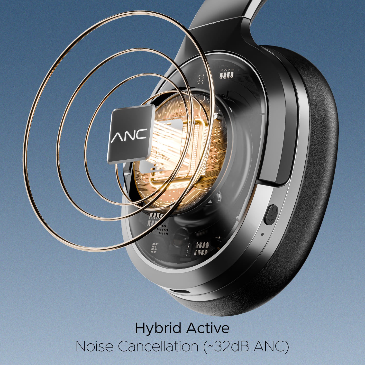 boAt Nirvana 751 ANC | Wireless Headphone with 40 mm drivers, 65 Hours (54 Hours with ANC), Type C, Dual Compatibility