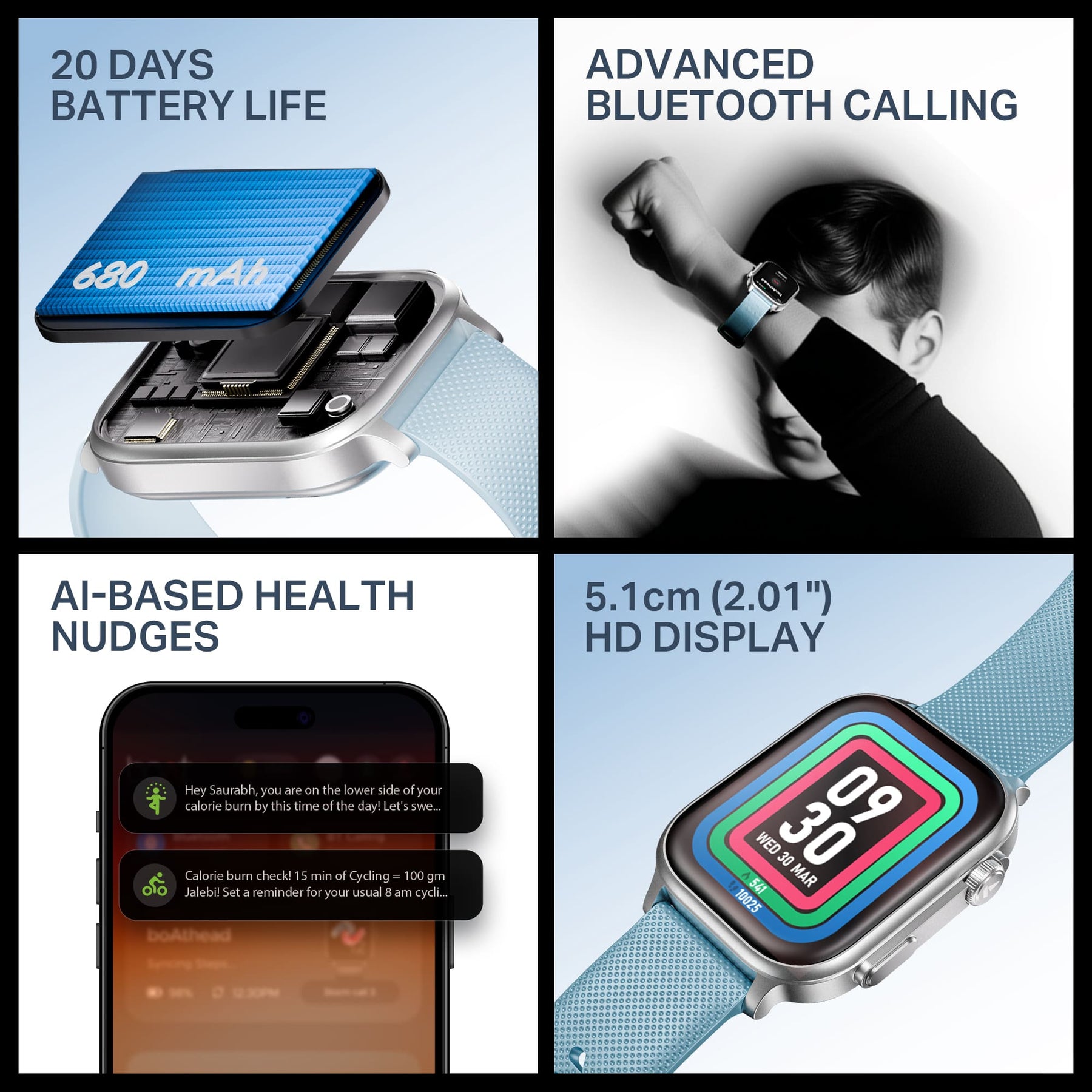 boAt Storm Infinity Max | Smartwatch with 2.01" HD Display, 20-Day Battery Life, BT Calling, IP68, and Functional Crown