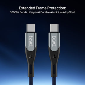 boAt Type C to C 65W Cable | Fast Charging Cable with 65W Output, 480 Mbps Data Sync & Nylon Braided Skin