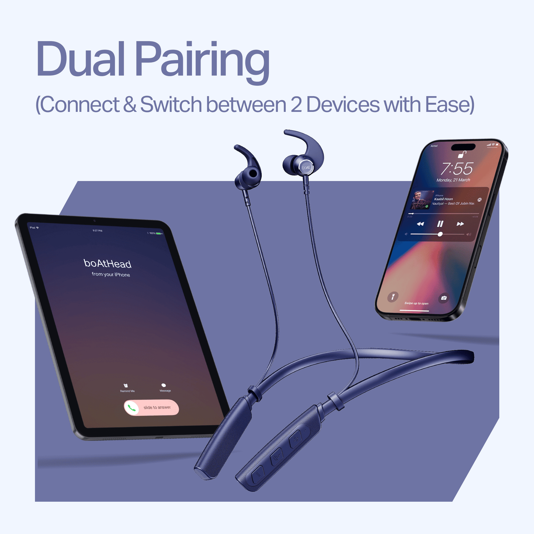 boAt Rockerz 202 | Wireless Neckband with BEAST™ Mode, ENx™ Tech, Dual Pairing & 20H Playback