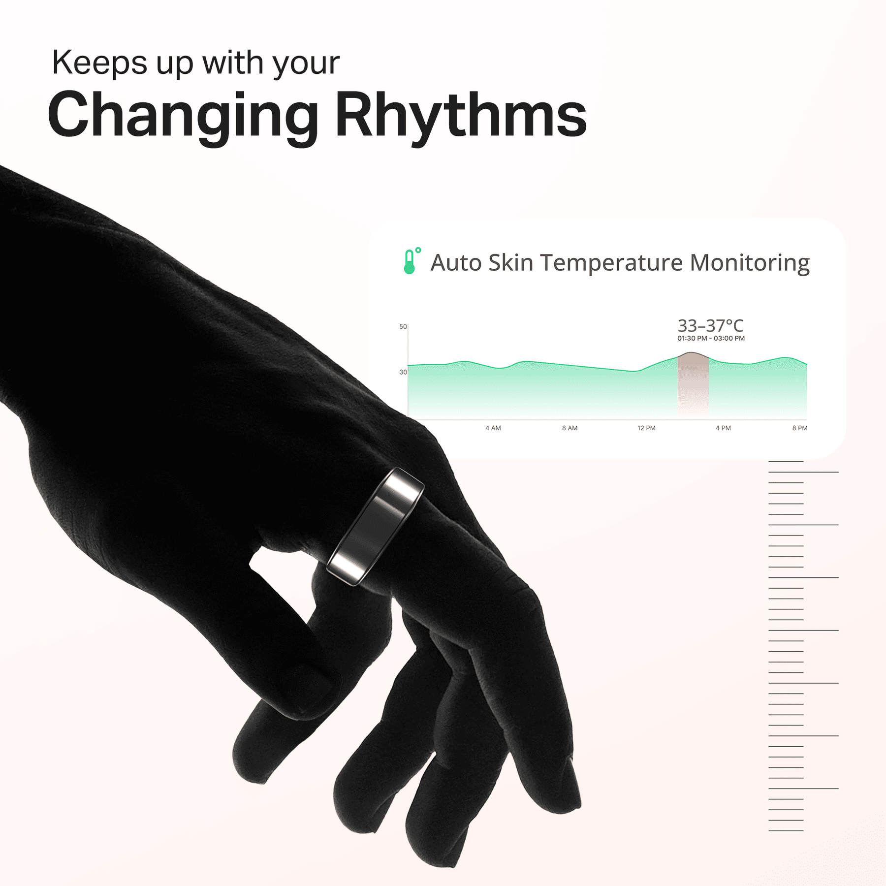 Smart Ring Active Plus | Smart Ring with Health Monitoring, Wireless Charging, Stainless Steel Build