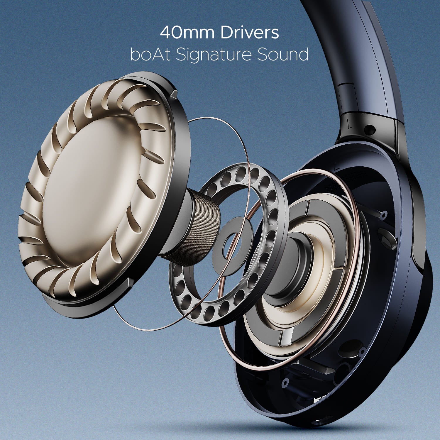 boAt Nirvana 751 ANC | Wireless Headphone with 40 mm drivers, 65 Hours (54 Hours with ANC), Type C, Dual Compatibility