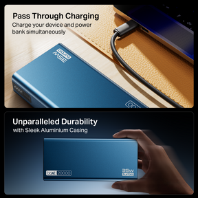 Energyshroom PB435 Turbo | Powerbank with 35W Fast Charging, 20,000mAh, 12-Layer Smart IC Protection, Aluminium Casing