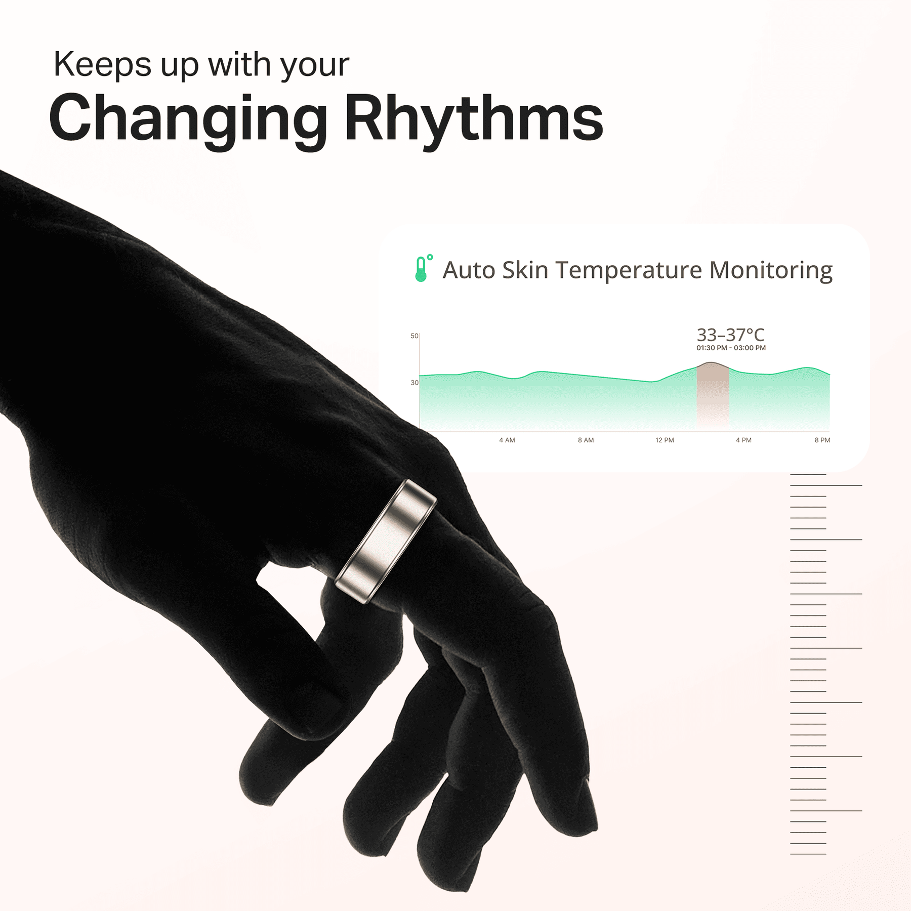 Smart Ring Active Plus | Smart Ring with Health Monitoring, Wireless Charging, Stainless Steel Build