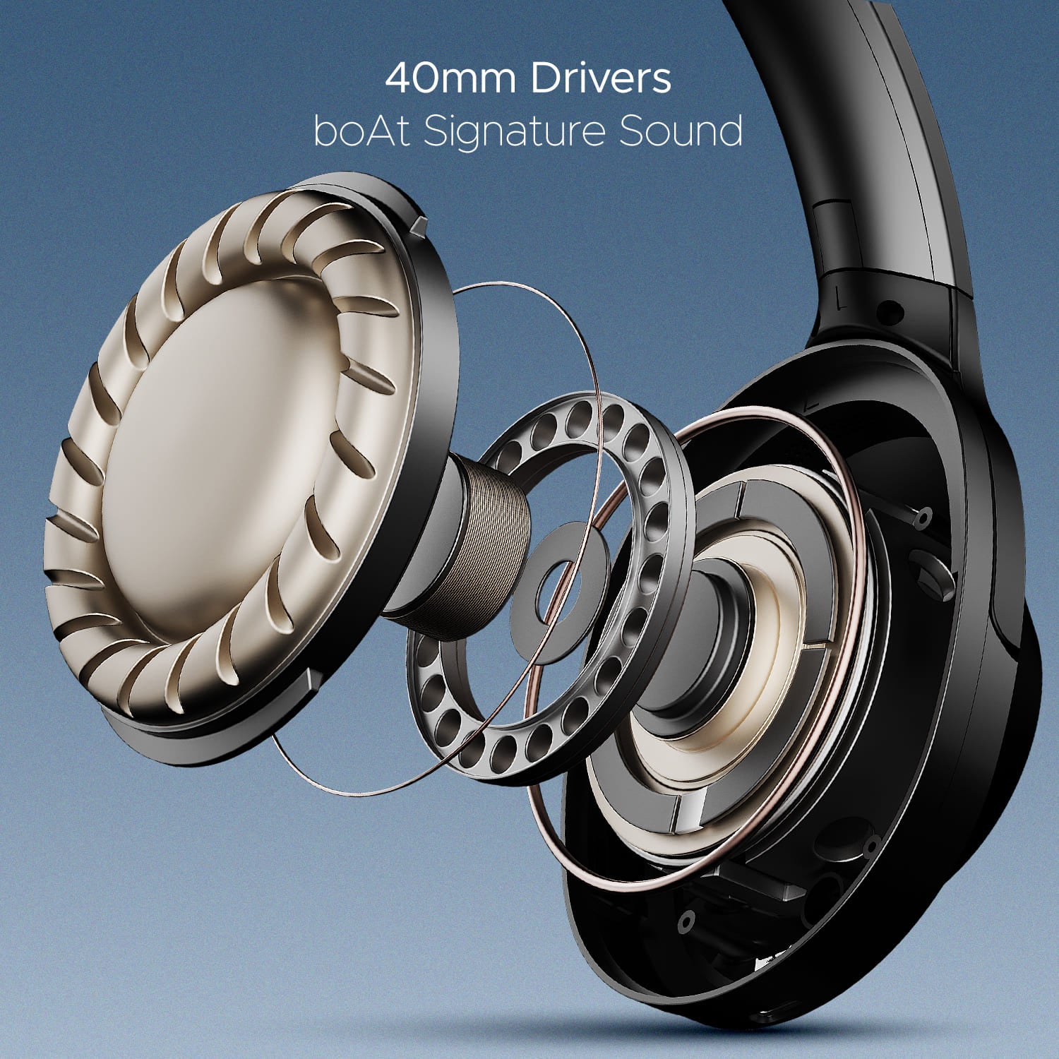 boAt Nirvana 751 ANC | Wireless Headphone with 40 mm drivers, 65 Hours (54 Hours with ANC), Type C, Dual Compatibility