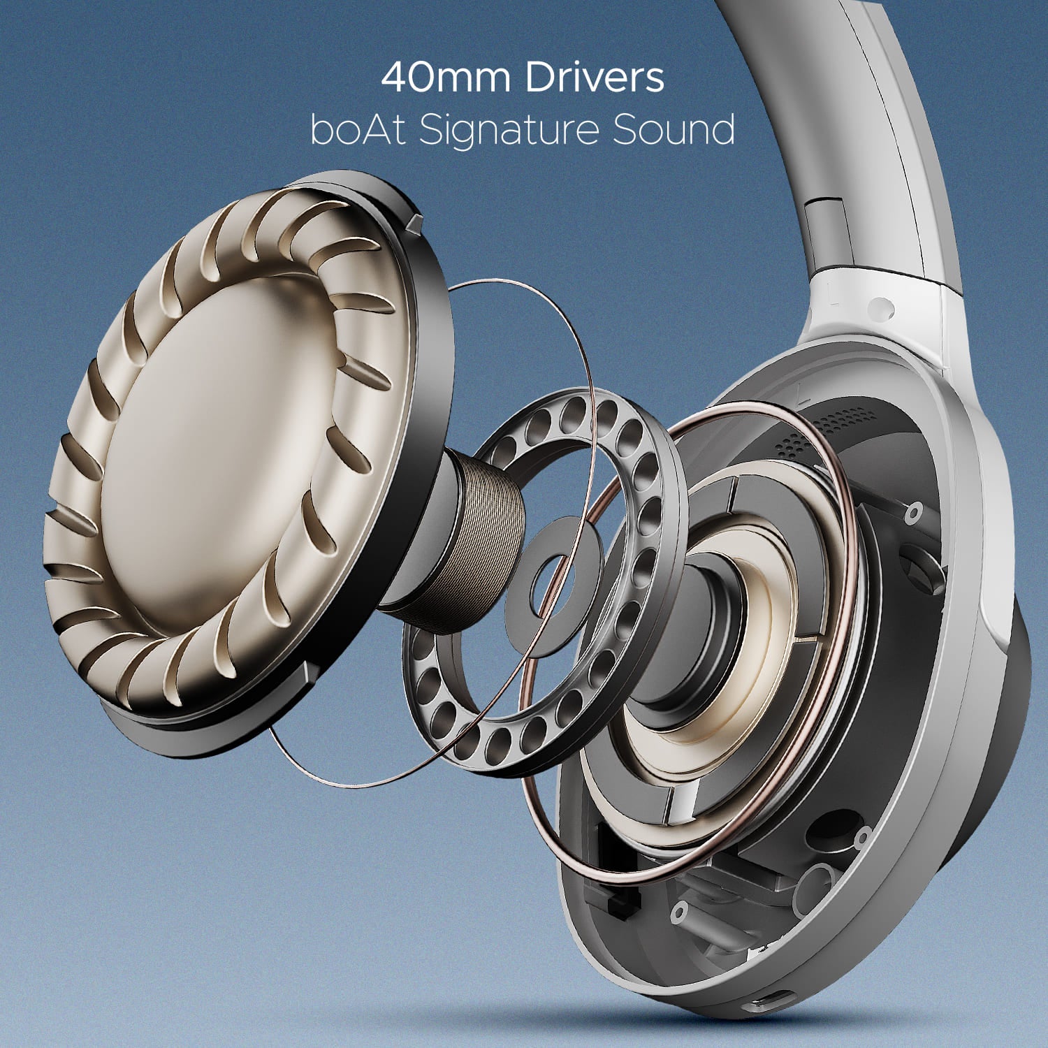 boAt Nirvana 751 ANC | Wireless Headphone with 40 mm drivers, 65 Hours (54 Hours with ANC), Type C, Dual Compatibility