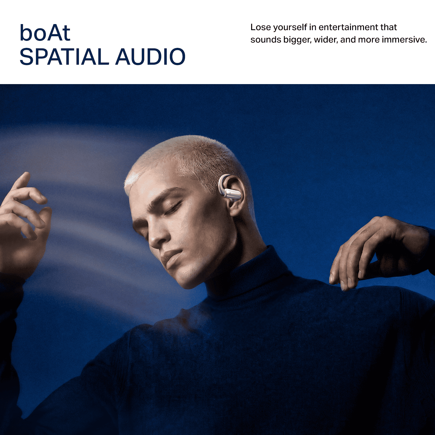 boAt Airdopes Stride | Open-Ear Earbuds with 50 Hours Playback & Spatial Audio