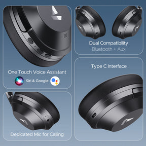 boAt Nirvana 751 ANC | Wireless Headphone with 40 mm drivers, 65 Hours (54 Hours with ANC), Type C, Dual Compatibility