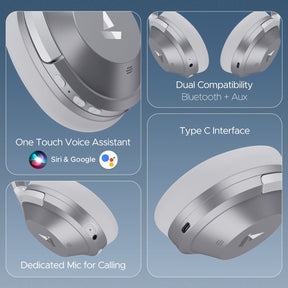 boAt Nirvana 751 ANC | Wireless Headphone with 40 mm drivers, 65 Hours (54 Hours with ANC), Type C, Dual Compatibility