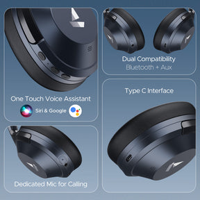 boAt Nirvana 751 ANC | Wireless Headphone with 40 mm drivers, 65 Hours (54 Hours with ANC), Type C, Dual Compatibility