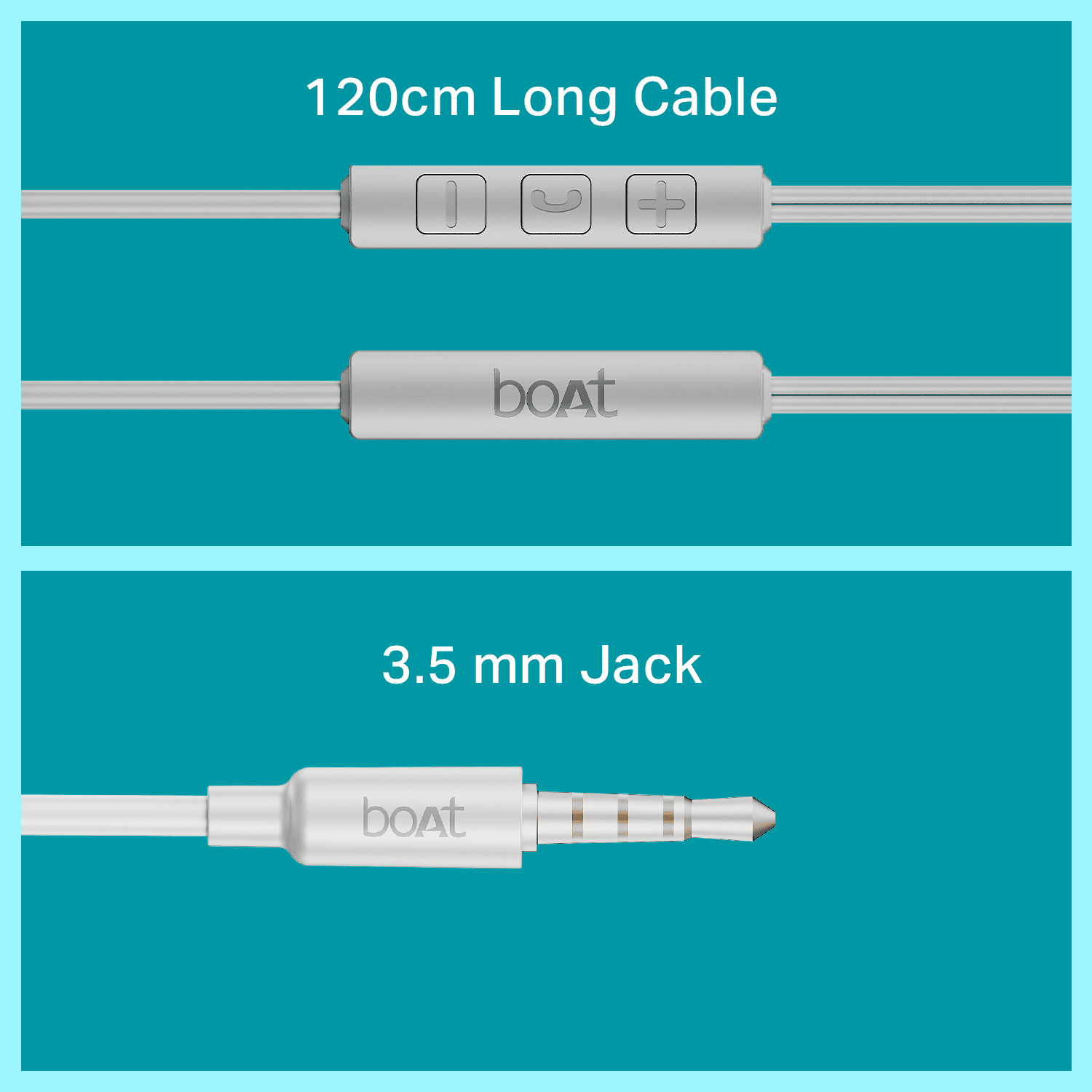 Bassheads 55 | Wired Earphones with 10mm Drivers, Metallic Buds, In-Line Mic & Lightweight Design