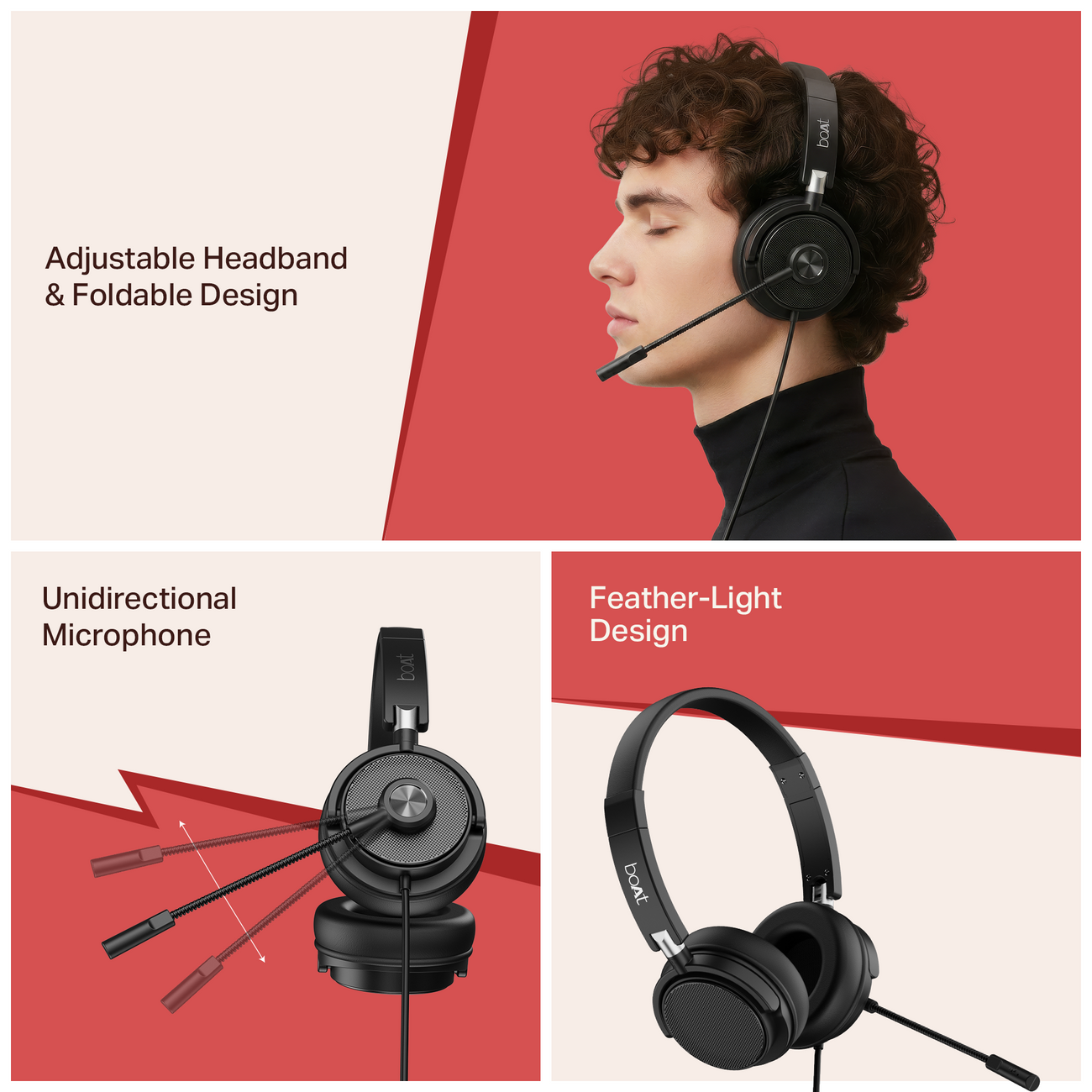 boAt Bassheads 900C Pro | USB-C Wired Headset with Retractable Mic