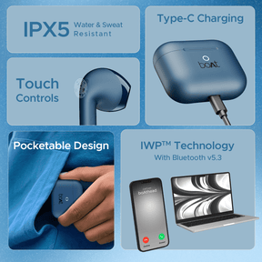 boAt Airdopes Alpha | True Wireless Earbuds with 35 Hours Playback, 13mm Drivers, ENx™ Tech, ASAP™ Charge, IWP™ Technology