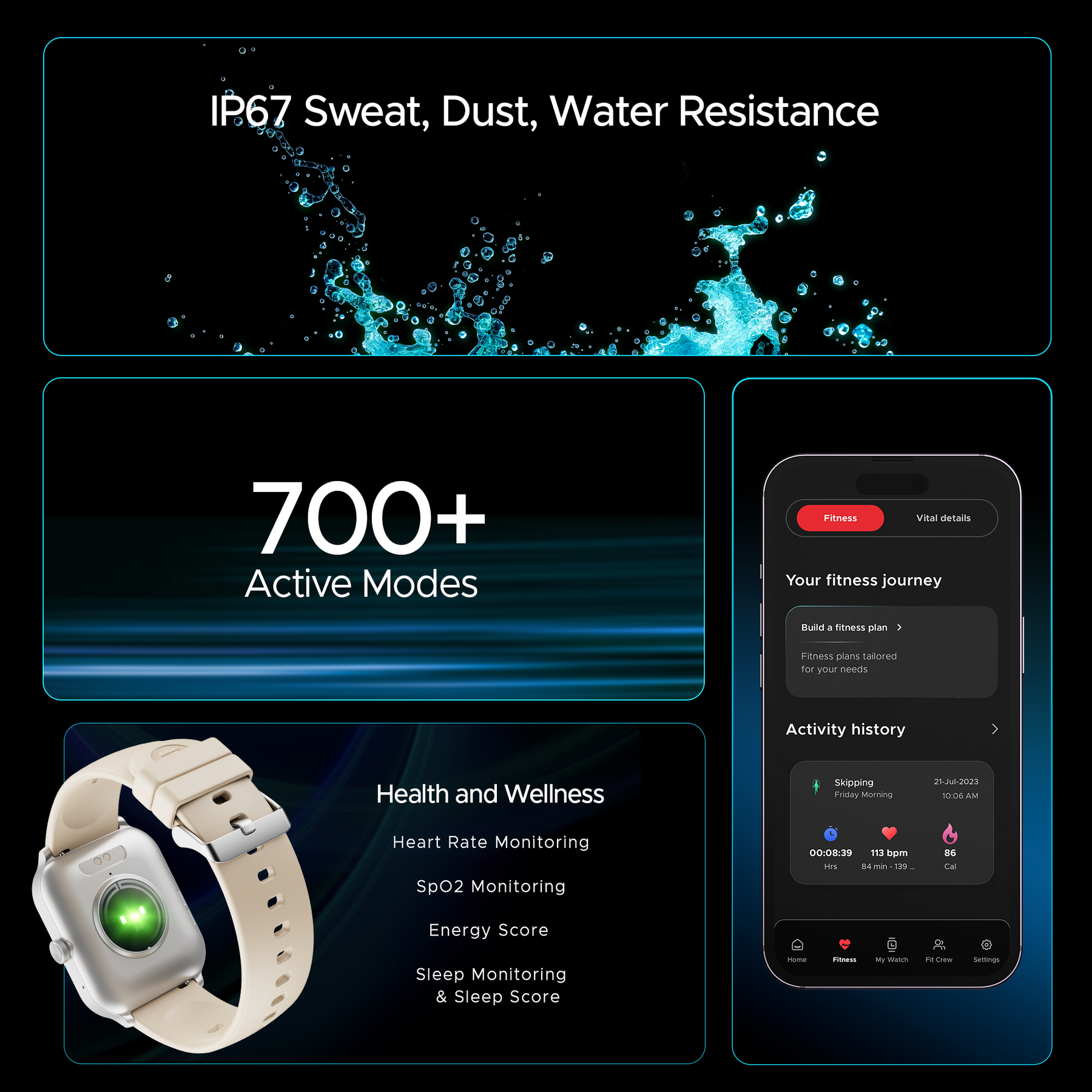 boAt Storm Call 3 Plus | Smartwatch with 1.96" HD Display, BT Calling, 700+ Activity Modes, SOS feature, Functional Crown
