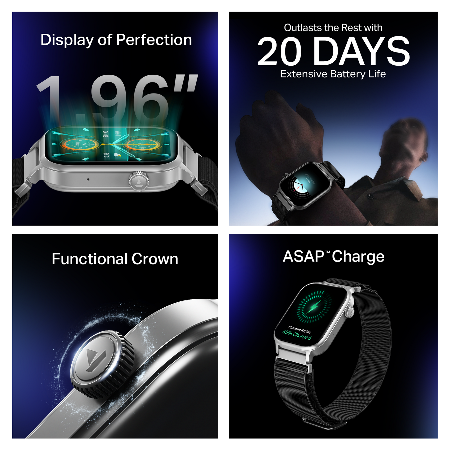 boAt Storm Infinity Plus | Power-Packed Smartwatch with HD Display & 20-Day Battery