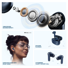 boAt Airdopes Prime 800D | Dolby Audio, 45 Hours Playback & Quad Mics for Crystal Clear Calls
