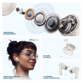 boAt Airdopes Prime 800D | Dolby Audio, 45 Hours Playback & Quad Mics for Crystal Clear Calls