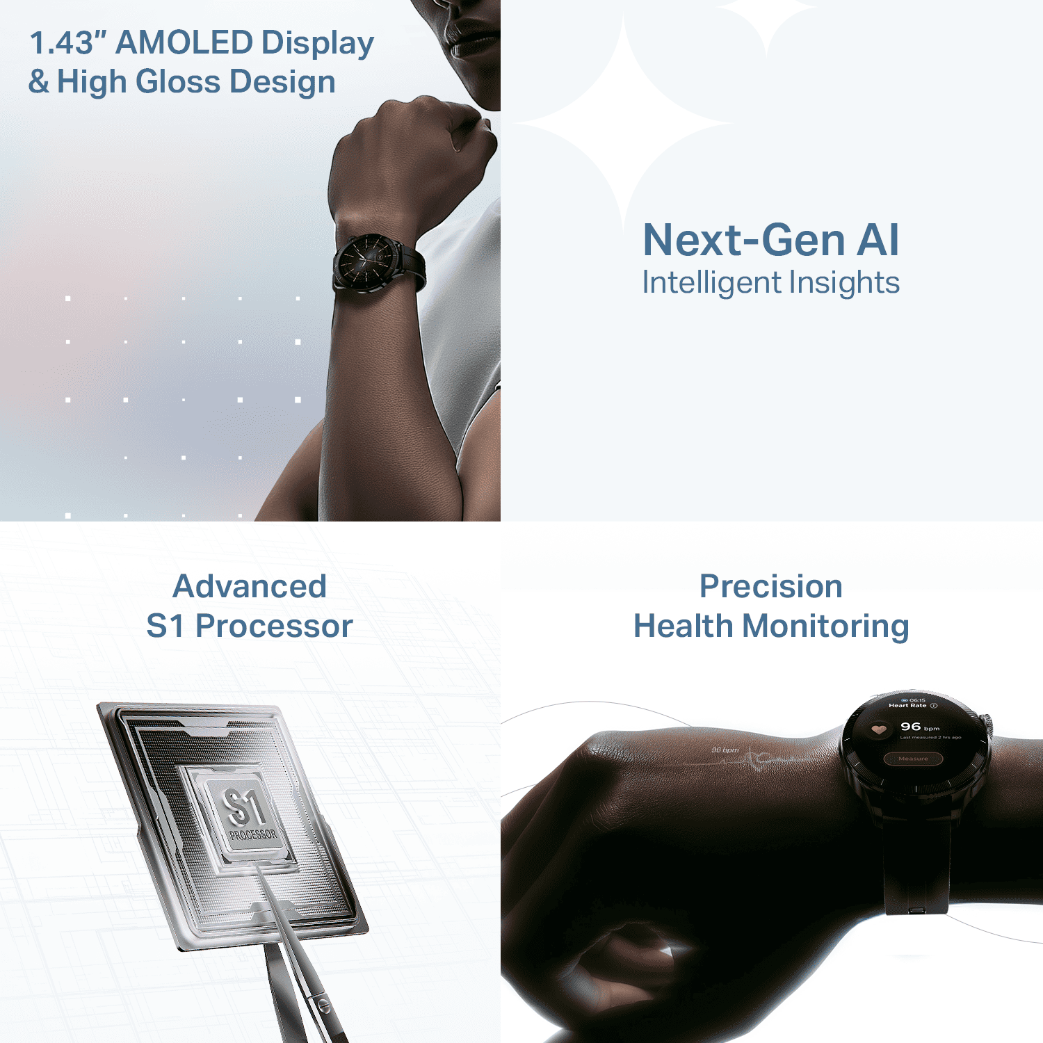 boAt Chrome Eon | Smartwatch with AI Coach, 1.43" AMOLED Display & Advanced S1 Processor