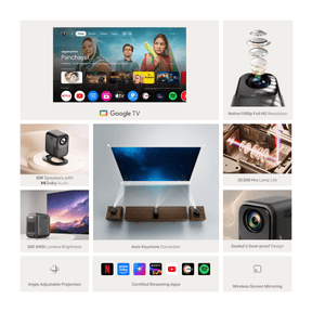 boAt Cinehead F1 | Full HD Smart Projector with Google TV & Up to 150” Big-Screen Viewing