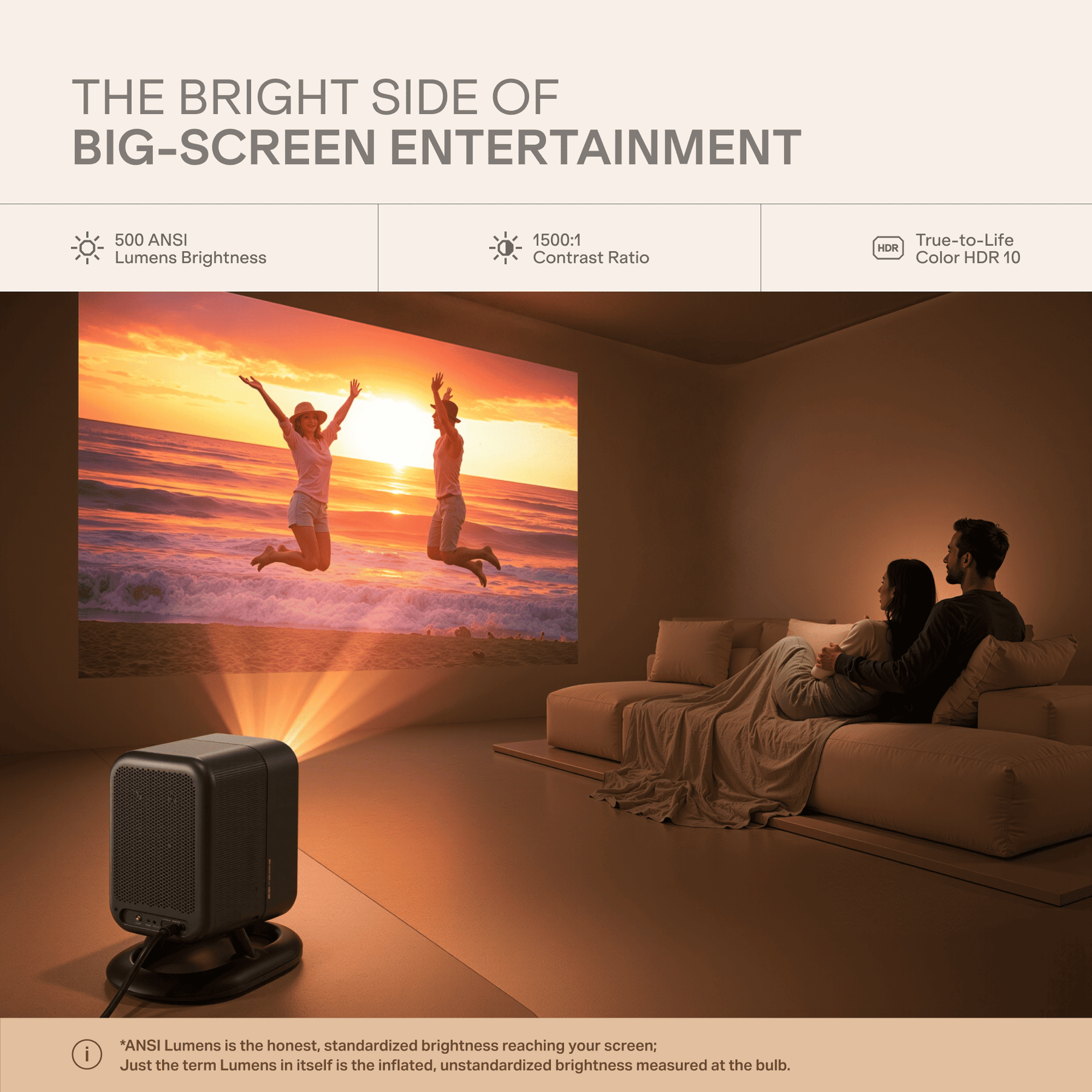 boAt Cinehead F1 Pro | Full HD Smart Projector with Google TV & Up to 150” Big-Screen Viewing