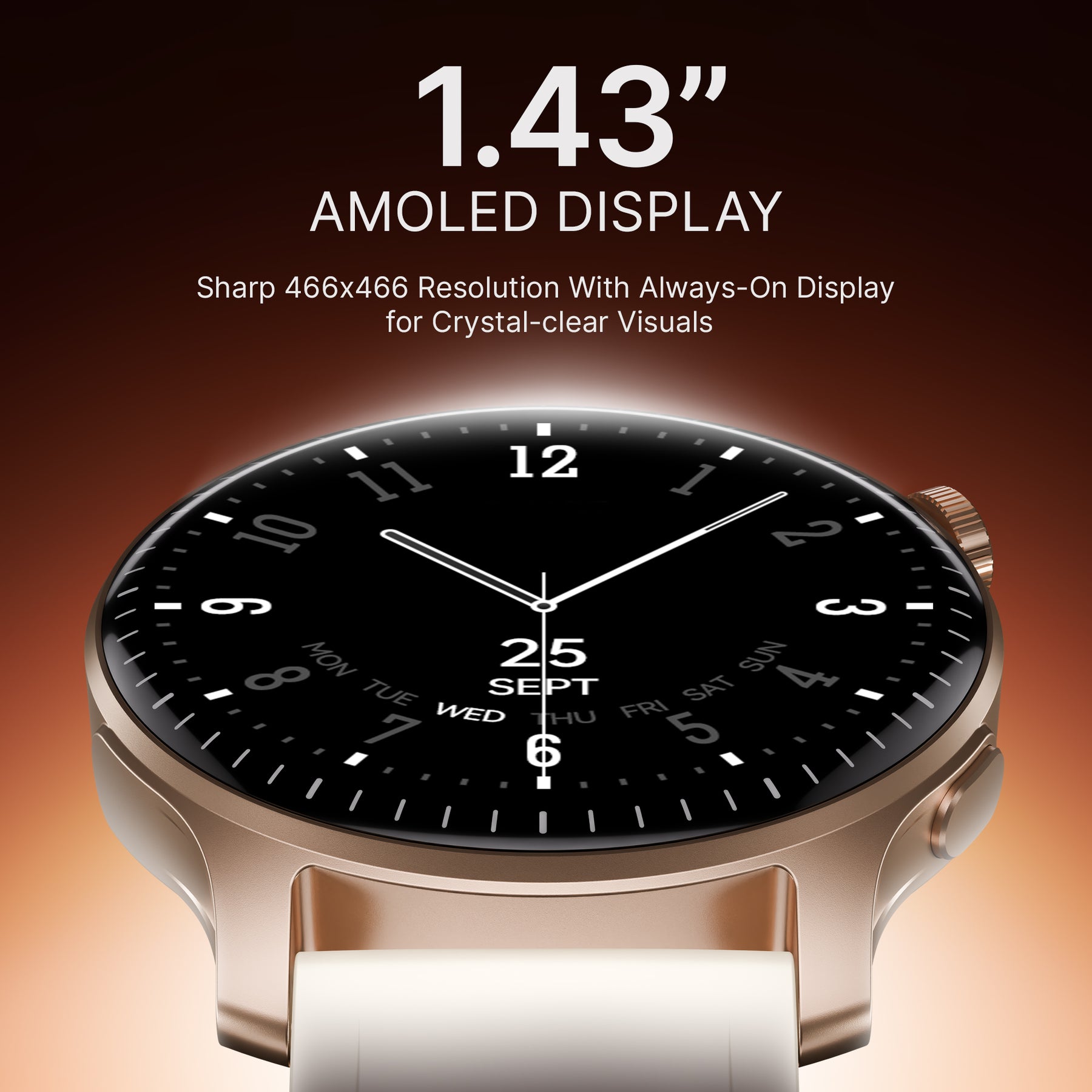 boAt Ultima Prime | Smartwatch with 1.43" AMOLED Display, Cloud Watch Faces, Emergency SOS, BT Calling, Functional Crown