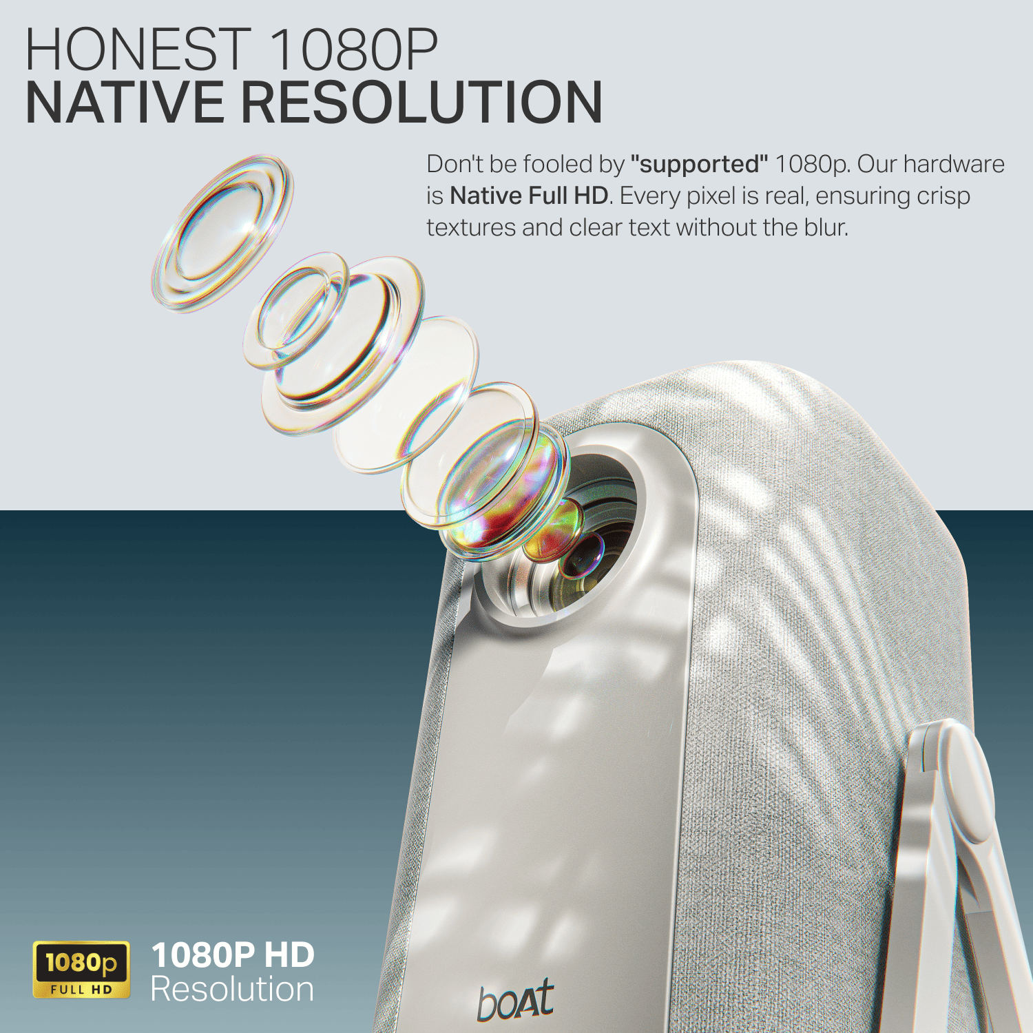 boAt Cinehead M1 | Full HD Smart Projector with Android 12 and Up to 150” Big-Screen Viewing