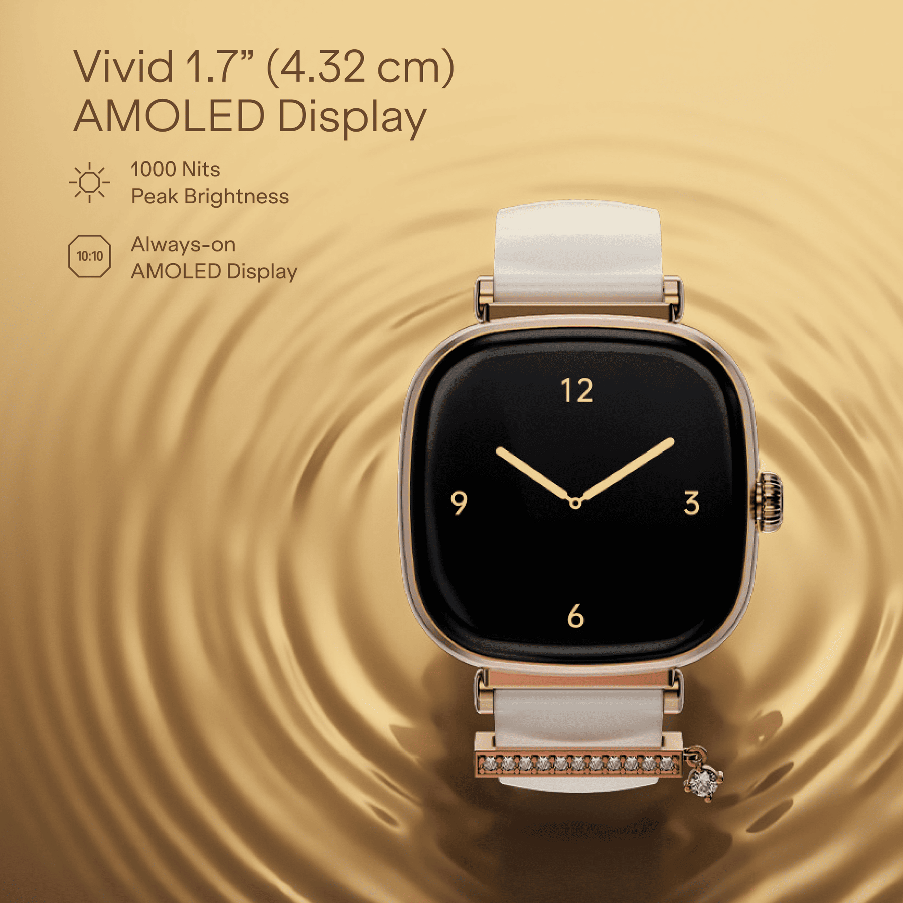 boAt Chrome Ivory | Smartwatch with 1.70" AMOLED Display, 1000 nits brightness & Female Wellness Tracking (Co-Designed with GIVA)