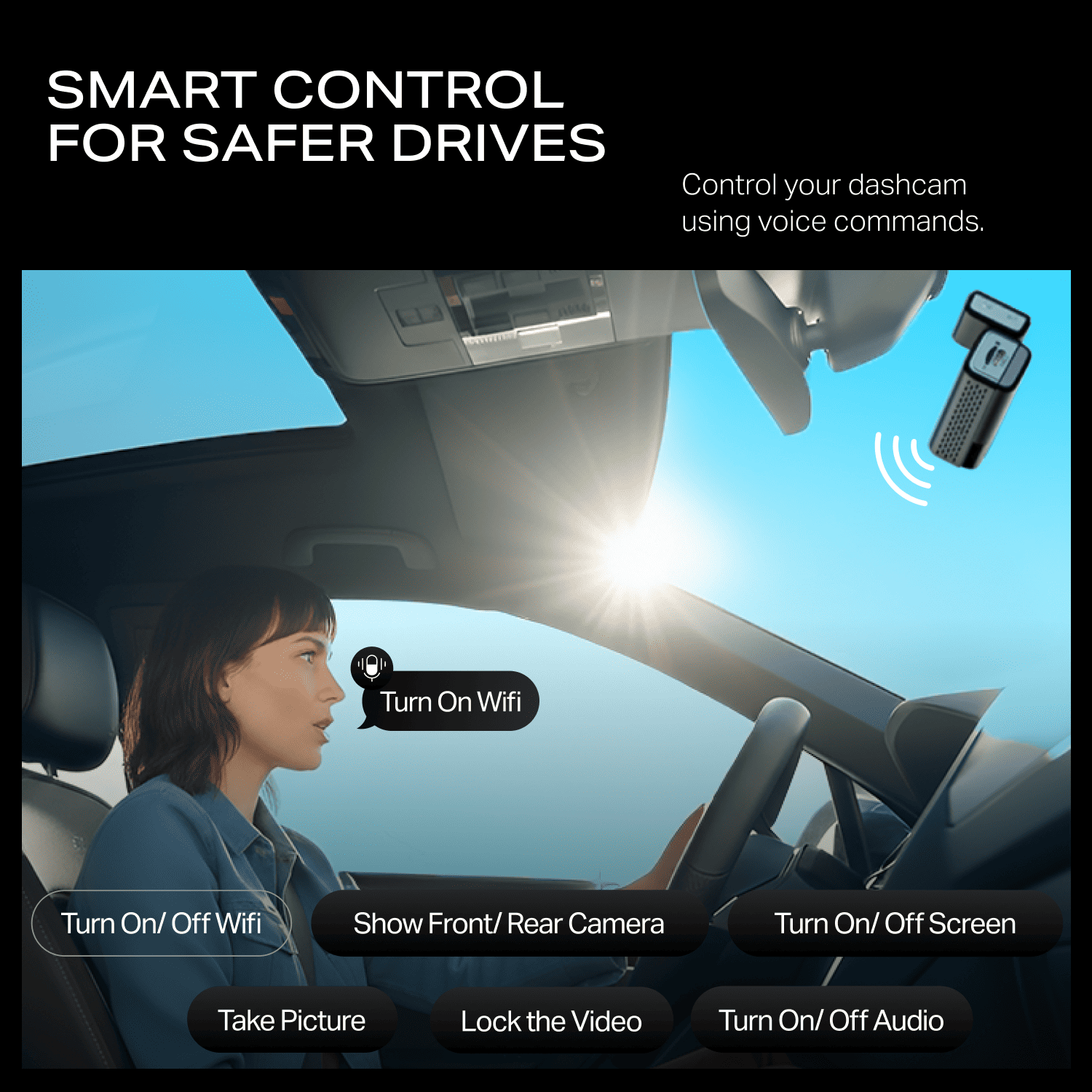 boAt HIVE Dashcam M1 | 2K QHD Dashcam with GPS, Voice Command & Wi-Fi