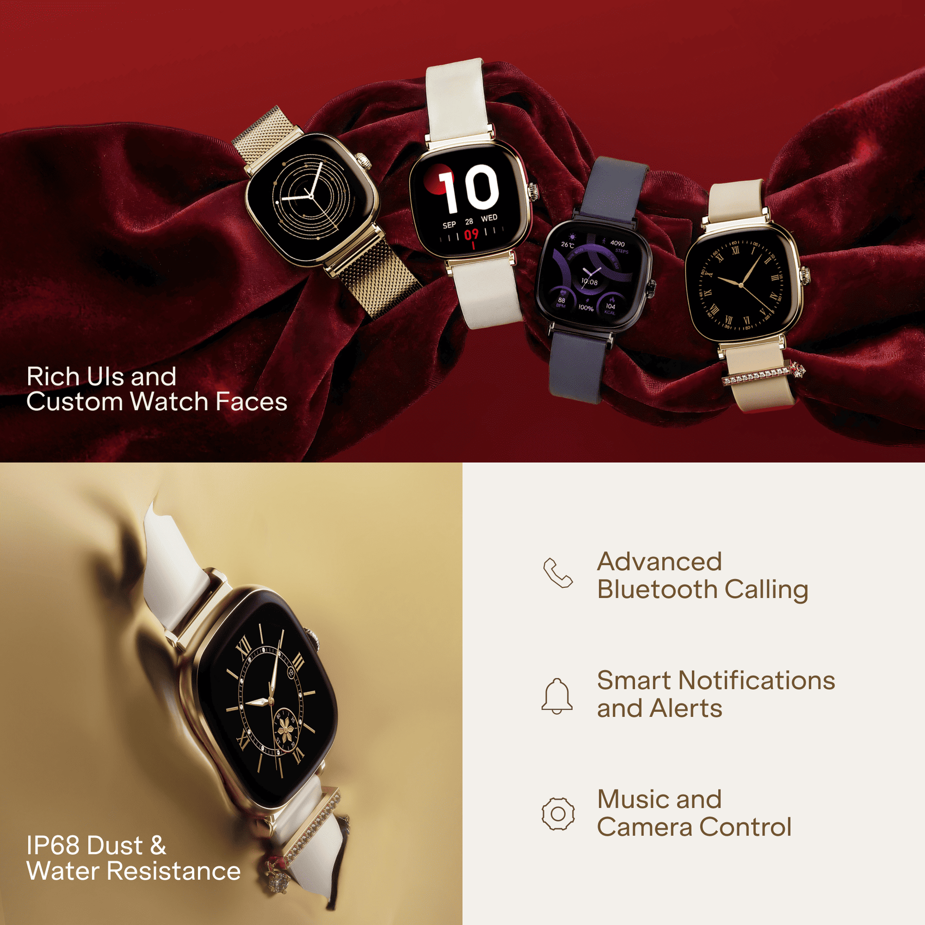 boAt Chrome Ivory | Smartwatch with 1.70" AMOLED Display, 1000 nits brightness & Female Wellness Tracking (Co-Designed with GIVA)