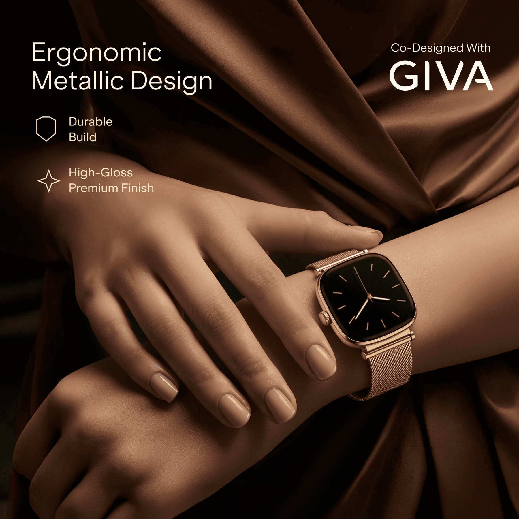 boAt Chrome Ivory | Smartwatch with 1.70" AMOLED Display, 1000 nits brightness & Female Wellness Tracking (Co-Designed with GIVA)