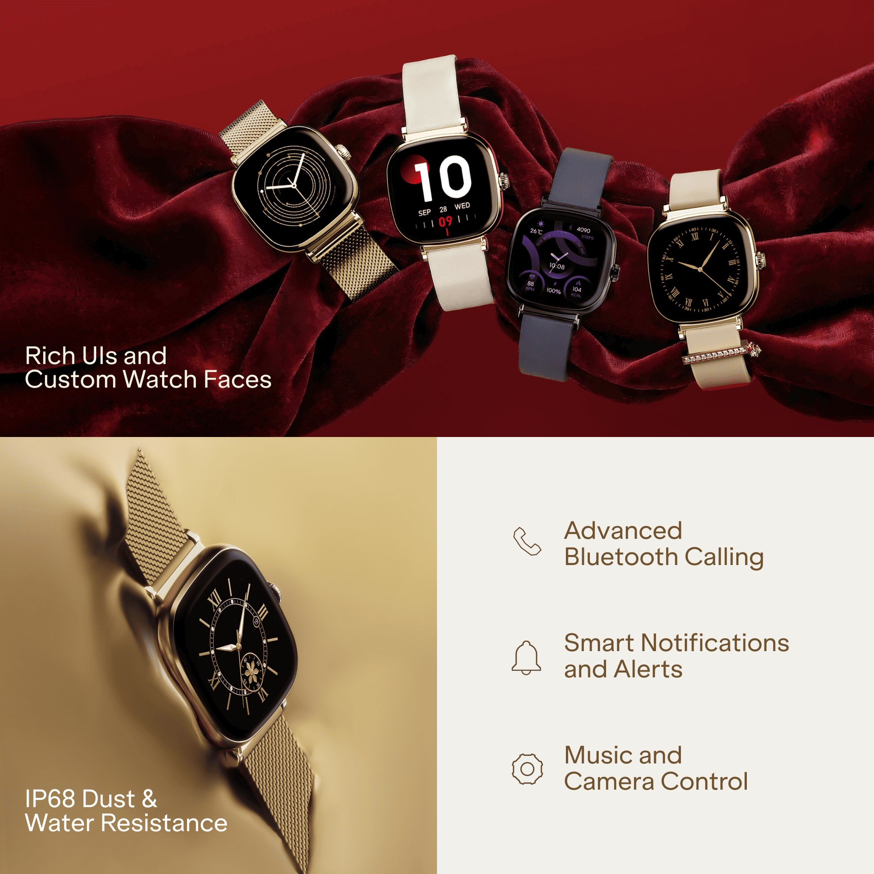 boAt Chrome Ivory | Smartwatch with 1.70" AMOLED Display, 1000 nits brightness & Female Wellness Tracking (Co-Designed with GIVA)