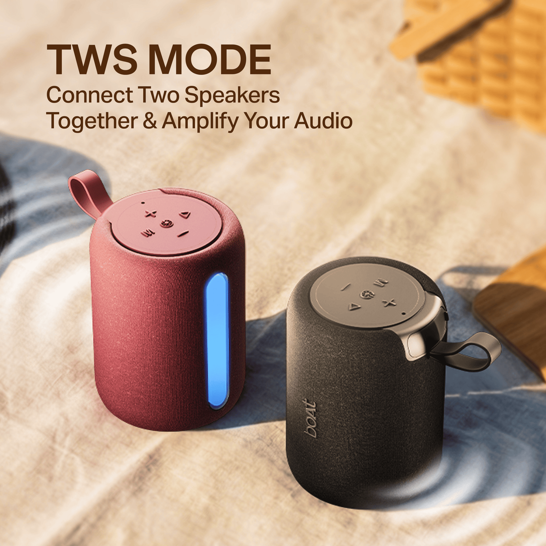 boAt Stone 120 | 5W Bluetooth Speaker with TWS, RGB LED Lights & Up to 12H Playtime