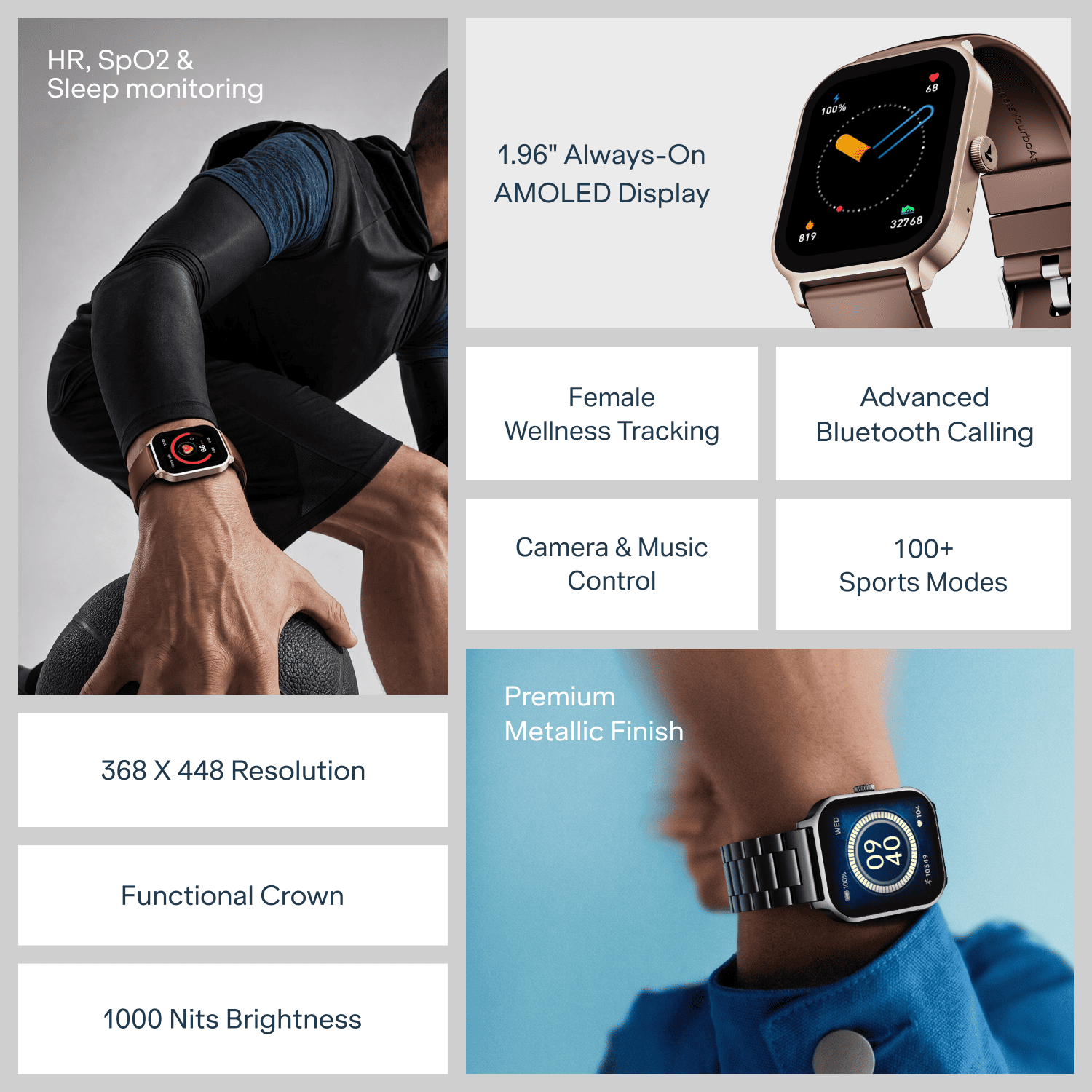 boAt Ultima Ember 2 | AMOLED Smartwatch with Bluetooth Calling, 100+ Sports Modes & SOS