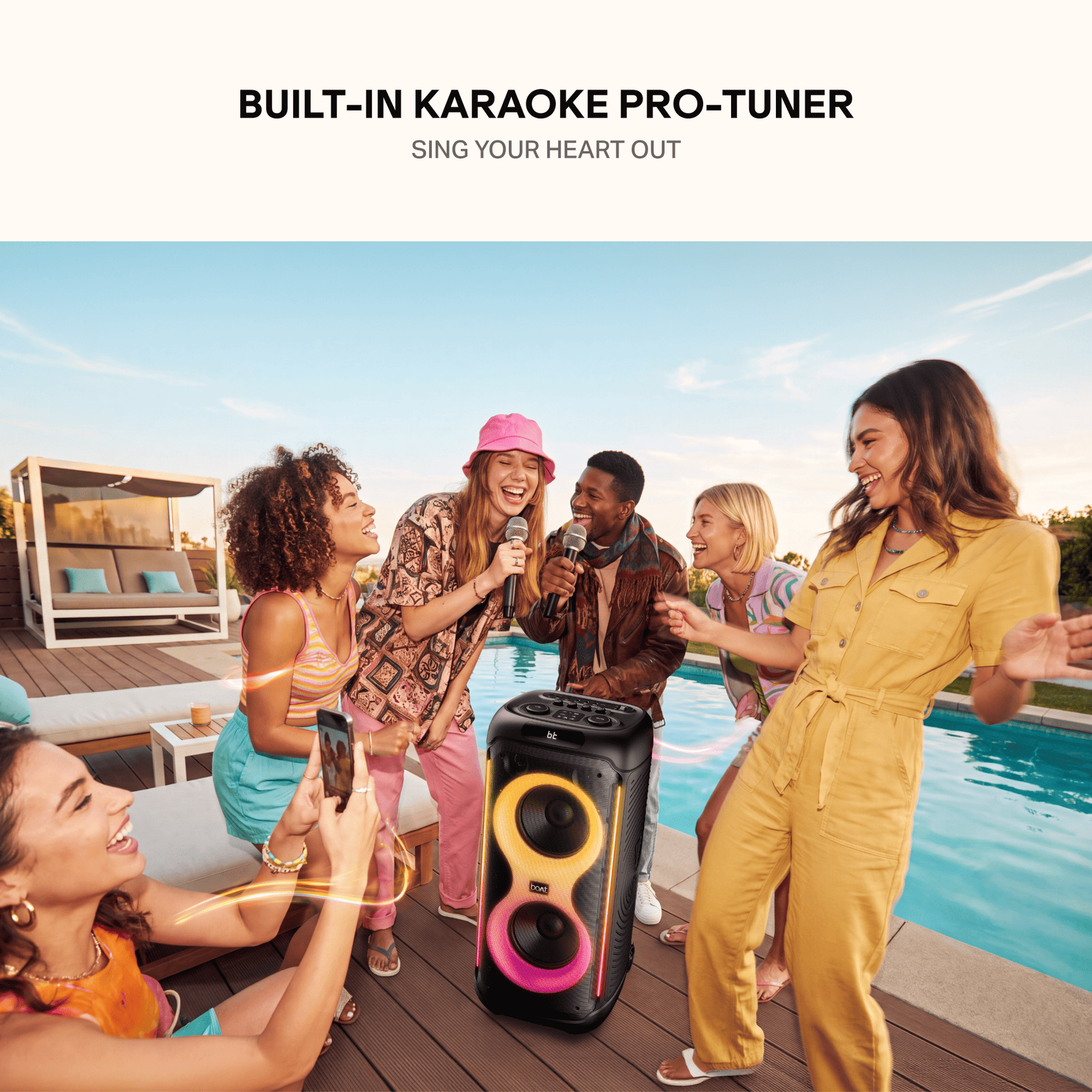 boAt PartyPal 650 | Bluetooth Speaker with 300W Sound, RGB Lights, Karaoke & TWS