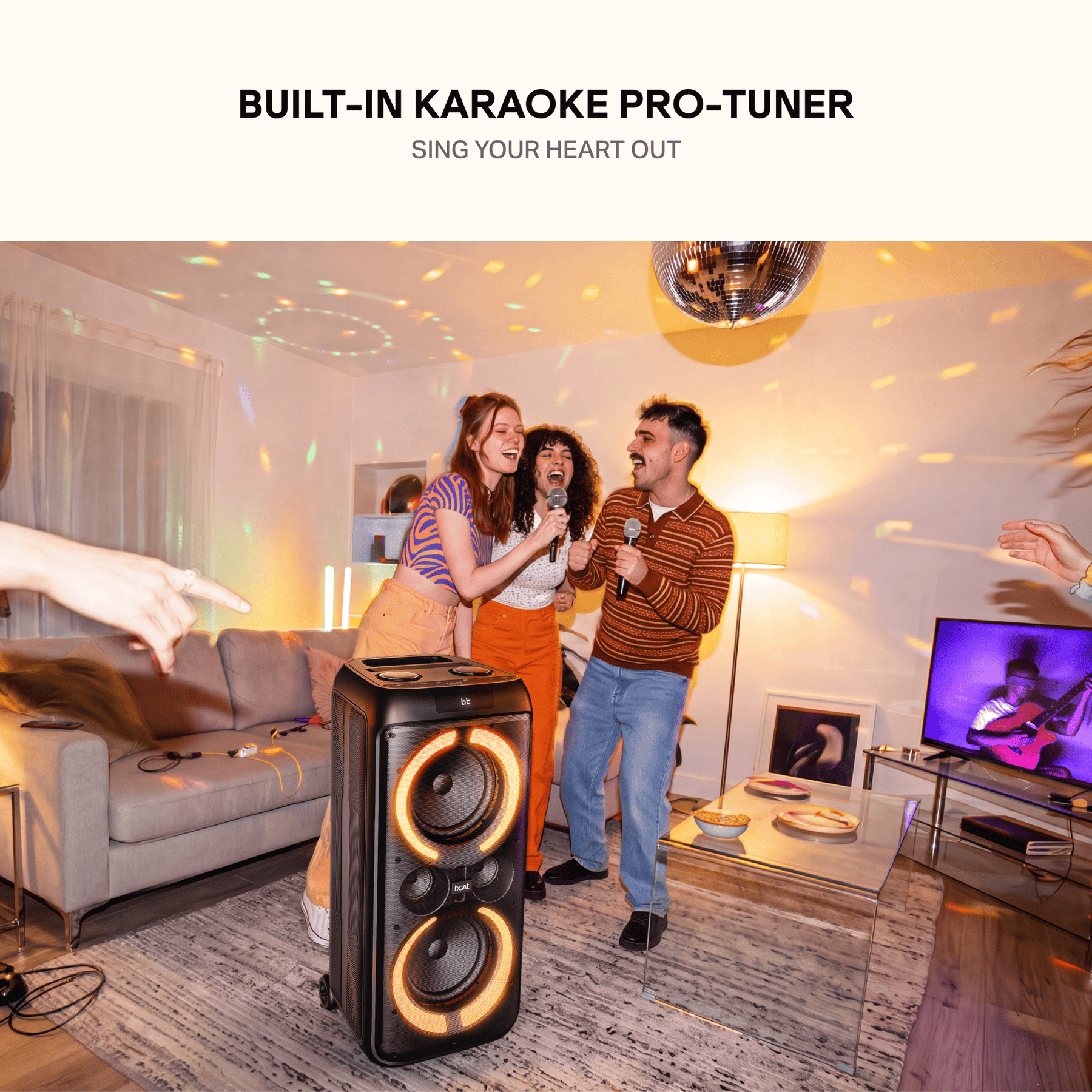 boAt PartyPal 600 Plus | Bluetooth Speaker with 240W Sound, RGB Lights, 6 Hours Playback, Karaoke & TWS